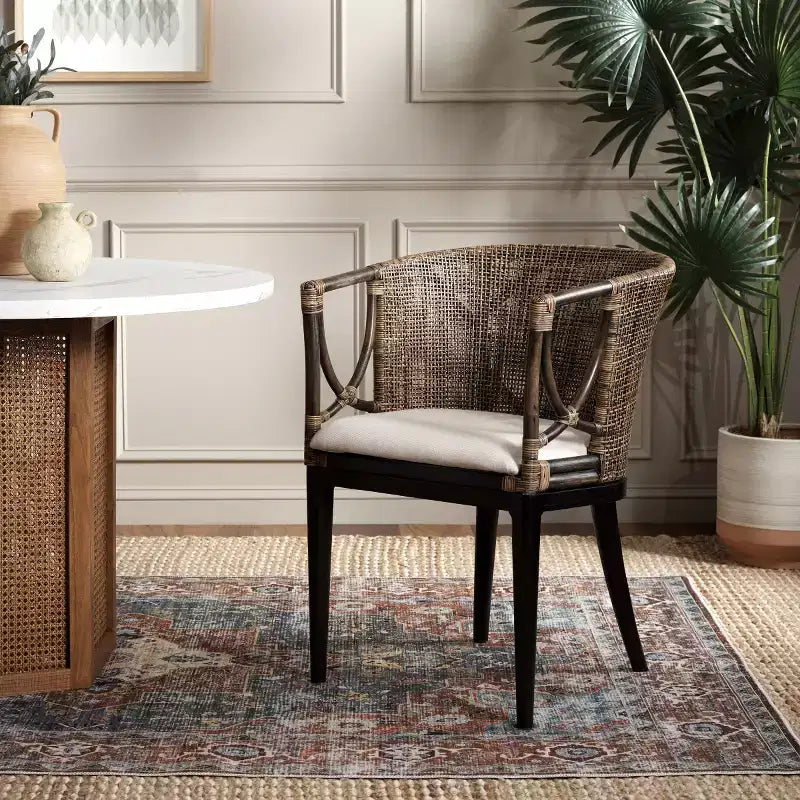 Fauteuil Beningo - SEA4001 - Marron/Blanc - Safavieh