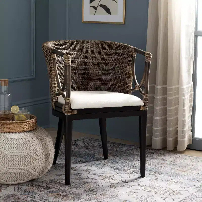 Fauteuil Beningo - SEA4001 - Marron/Blanc - Safavieh