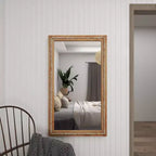 Miroir mural en bois vieilli avec perles marron - Olivia & May