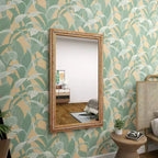 Miroir mural en bois vieilli avec perles marron - Olivia & May