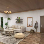 Miroir mural en bois vieilli avec perles marron - Olivia & May