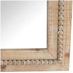 Miroir mural en bois vieilli avec perles marron - Olivia & May