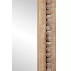 Miroir mural en bois vieilli avec perles marron - Olivia & May