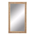 Miroir mural en bois vieilli avec perles marron - Olivia & May