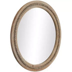 Miroir mural en bois vieilli avec perles décoratives - Olivia & May