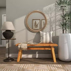 Miroir mural en bois vieilli avec perles décoratives - Olivia & May