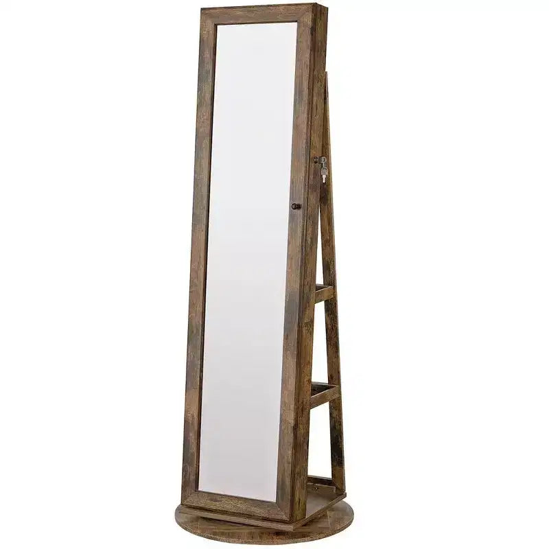 Miroir Armoire à Bijoux Organisateur 360 Rotation Boîte de Rangement