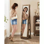 Miroir Armoire à Bijoux Organisateur 360 Rotation Boîte de Rangement