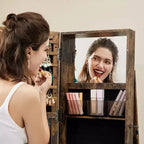 Miroir Armoire à Bijoux Organisateur 360 Rotation Boîte de Rangement