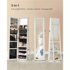 Miroir Armoire à Bijoux Organisateur 360 Rotation Boîte de Rangement