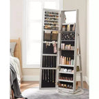Miroir Armoire à Bijoux Organisateur 360 Rotation Boîte de Rangement