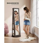Miroir Armoire à Bijoux Organisateur 360 Rotation Boîte de Rangement