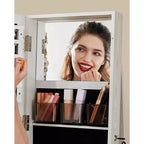 Miroir Armoire à Bijoux Organisateur 360 Rotation Boîte de Rangement