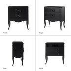 Teresa 3 - Table d'appoint classique à tiroirs avec prises intégrées, lot de 2 | HULALA HOME - NOIR