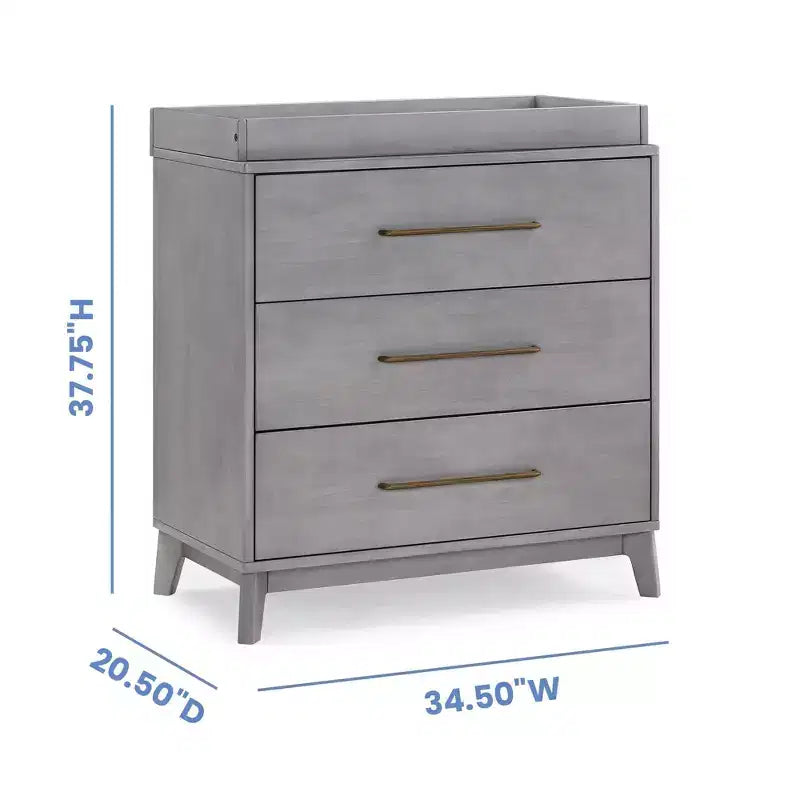 Commode Delta Children Spencer à 3 tiroirs avec plateau à langer