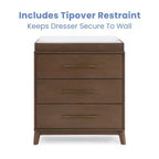 Commode Delta Children Spencer à 3 tiroirs avec plateau à langer