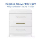 Commode Delta Children Spencer à 3 tiroirs avec plateau à langer