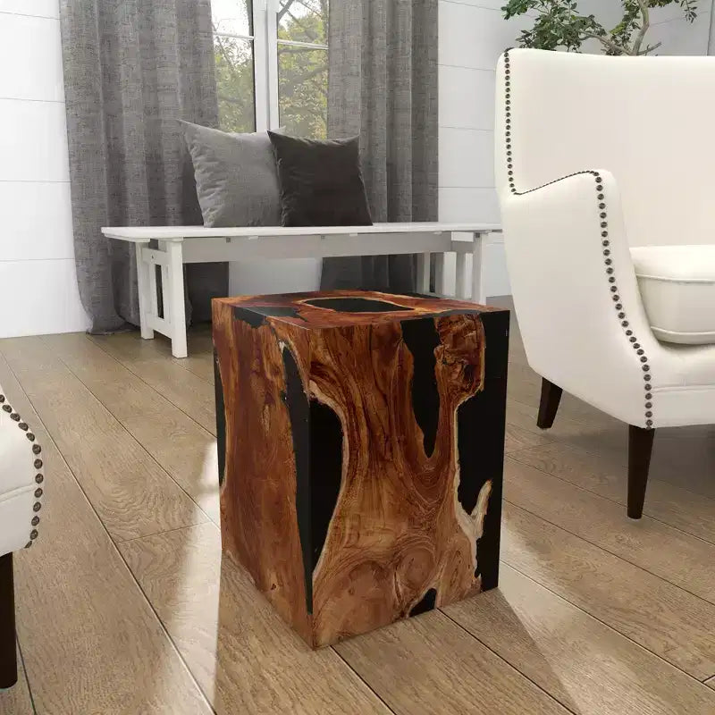Tabouret d'appoint en teck côtier - Olivia & May