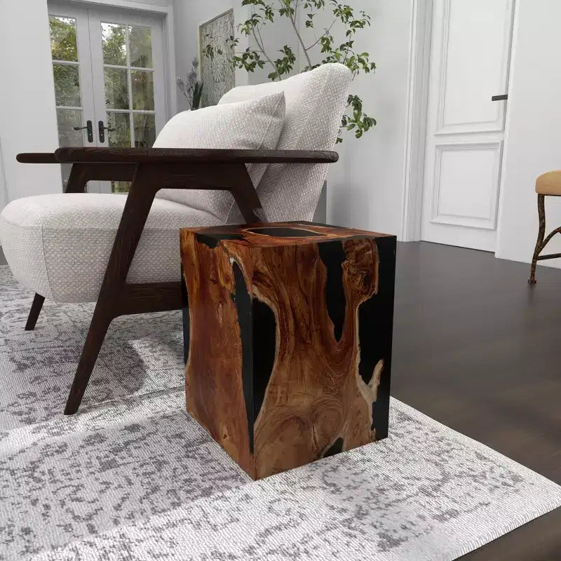 Tabouret d'appoint en teck côtier - Olivia & May
