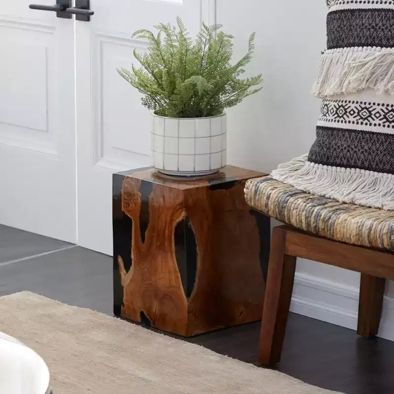 Tabouret d'appoint en teck côtier - Olivia & May
