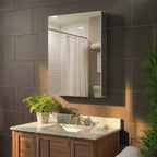 Armoire à pharmacie de salle de bain Fine Fixtures - Porte simple, encastrée/en saillie - Charnière droite/gauche - Intérieur miroir