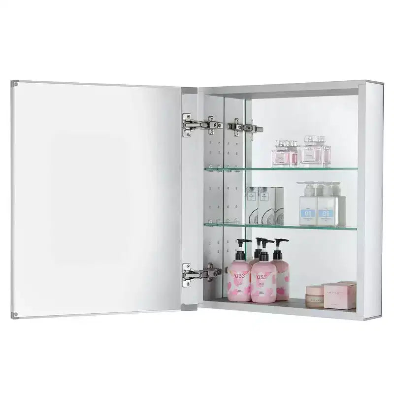 Armoire à pharmacie de salle de bain Fine Fixtures - Porte simple, encastrée/en saillie - Charnière droite/gauche - Intérieur miroir