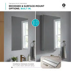 Armoire à pharmacie de salle de bain Fine Fixtures - Porte simple, encastrée/en saillie - Charnière droite/gauche - Intérieur miroir