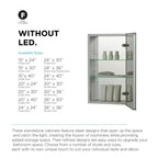 Armoire à pharmacie de salle de bain Fine Fixtures - Porte simple, encastrée/en saillie - Charnière droite/gauche - Intérieur miroir