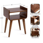 Table d'appoint en bois Quilby de Kate and Laurel, 18x14x27, Noyer brun