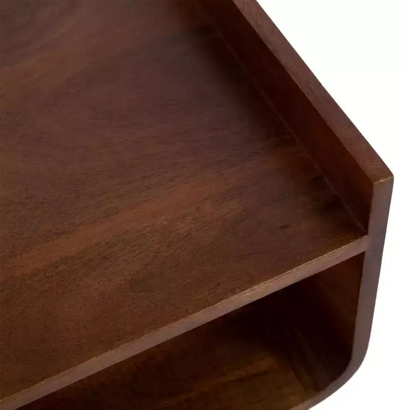 Table d'appoint en bois Quilby de Kate and Laurel, 18x14x27, Noyer brun