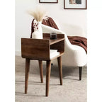 Table d'appoint en bois Quilby de Kate and Laurel, 18x14x27, Noyer brun