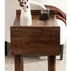 Table d'appoint en bois Quilby de Kate and Laurel, 18x14x27, Noyer brun