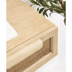 Console flottante en rotin Kate and Laurel Ori, 71x33x15 cm, Naturel