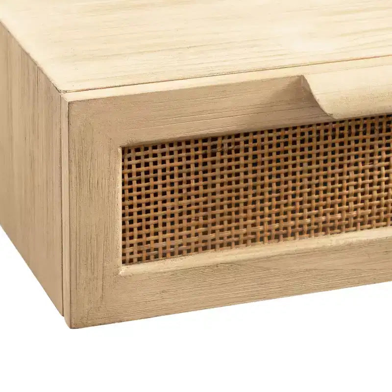 Console flottante en rotin Kate and Laurel Ori, 71x33x15 cm, Naturel