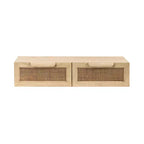 Console flottante en rotin Kate and Laurel Ori, 71x33x15 cm, Naturel