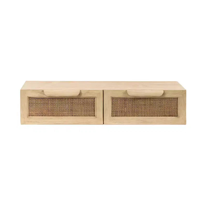 Console flottante en rotin Kate and Laurel Ori, 71x33x15 cm, Naturel
