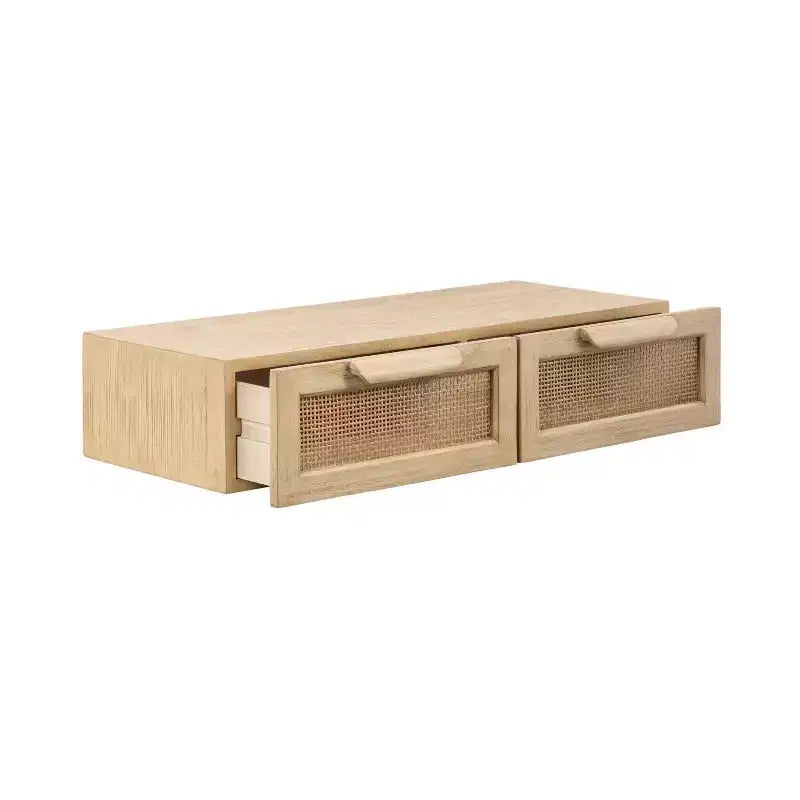Console flottante en rotin Kate and Laurel Ori, 71x33x15 cm, Naturel