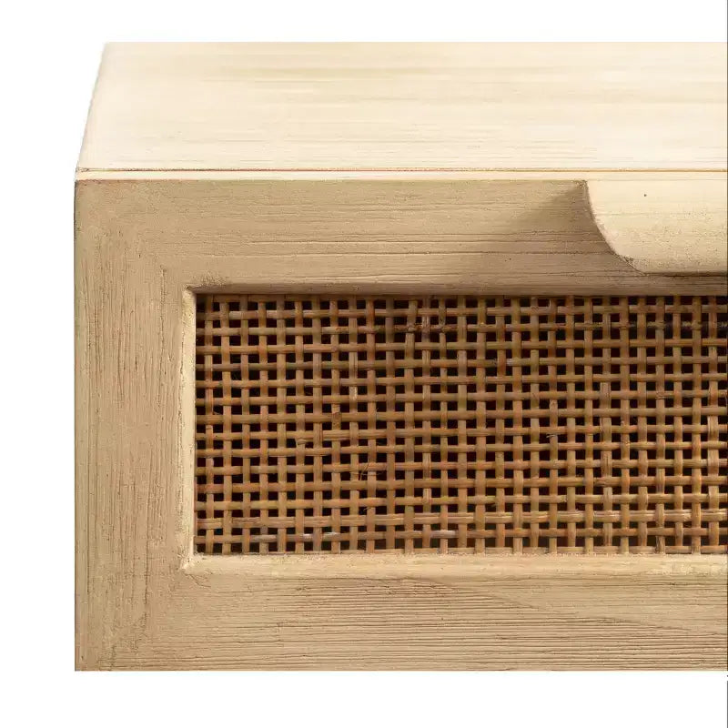 Console flottante en rotin Kate and Laurel Ori, 71x33x15 cm, Naturel