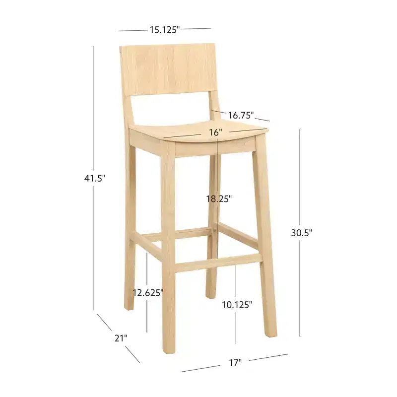 Lot de 2 tabourets de bar en bois massif Elizabeth de 76 cm - Linon