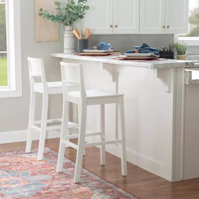 Lot de 2 tabourets de bar en bois massif Elizabeth de 76 cm - Linon
