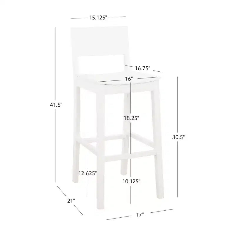 Lot de 2 tabourets de bar en bois massif Elizabeth de 76 cm - Linon