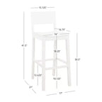 Lot de 2 tabourets de bar en bois massif Elizabeth de 76 cm - Linon