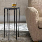 Table d'appoint hexagonale noire Uttermost Aviary 11 3/4 pouces de large