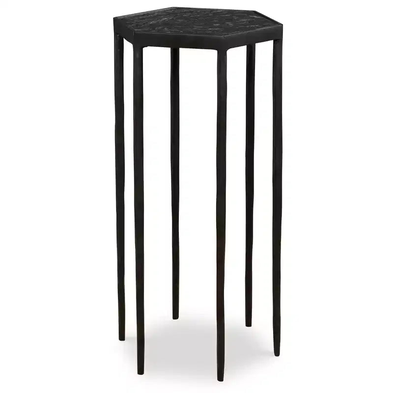 Table d'appoint hexagonale noire Uttermost Aviary 11 3/4 pouces de large