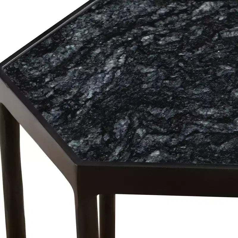 Table d'appoint hexagonale noire Uttermost Aviary 11 3/4 pouces de large