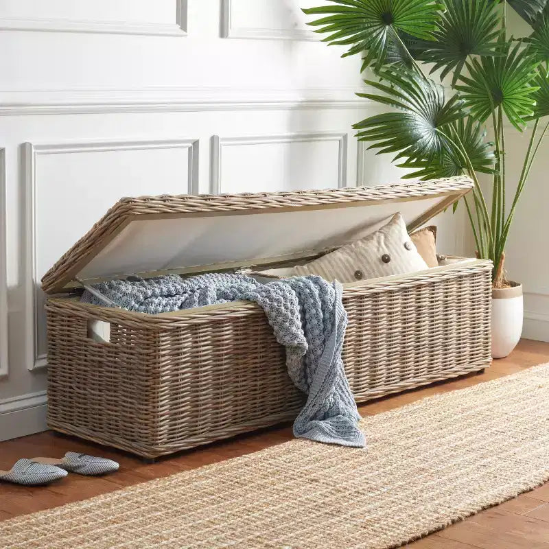 Banc Caius avec rangement - SEA7017 - Gris - Safavieh