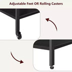 Chariot d'imprimante industriel Whizmax, support d'imprimante mobile 4 niveaux, table d'appoint, chariot roulant avec prises de courant et ports USB pour bureau, salon