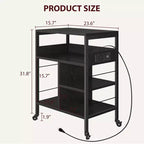Chariot d'imprimante industriel Whizmax, support d'imprimante mobile 4 niveaux, table d'appoint, chariot roulant avec prises de courant et ports USB pour bureau, salon