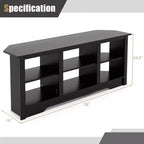 Meuble TV Costway 58 po avec 6 étagères ouvertes pour foyer de 18 po (non inclus) Noir/Gris