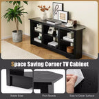 Meuble TV Costway 58 po avec 6 étagères ouvertes pour foyer de 18 po (non inclus) Noir/Gris